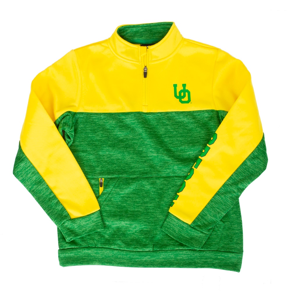 Interlocking UO, Colosseum, Green, Pullover, Polyester, Kids, Youth, 1/4-zip, Fleece, Sweatshirt, 954268